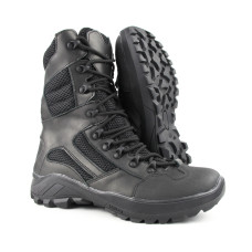 Берцы тактические летние S01B Black с сеткой и классической шнуровкой