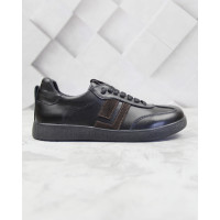 Анатомічні жіночі шкіряні кеди чорного кольору